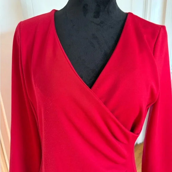 Lands' End Vibrant Red Long Sleeve Dress - Picture 2 of 4